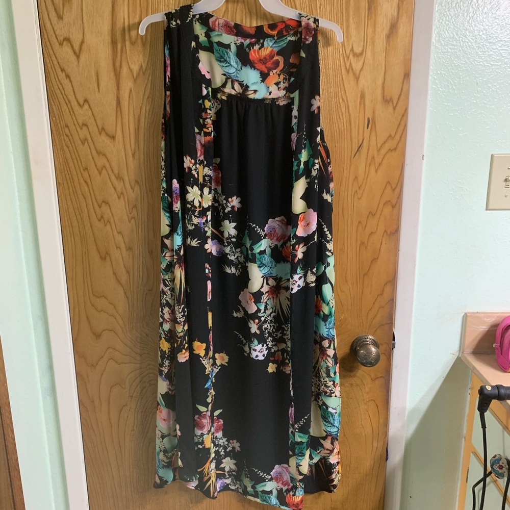 Chiffon tank cover up kimono